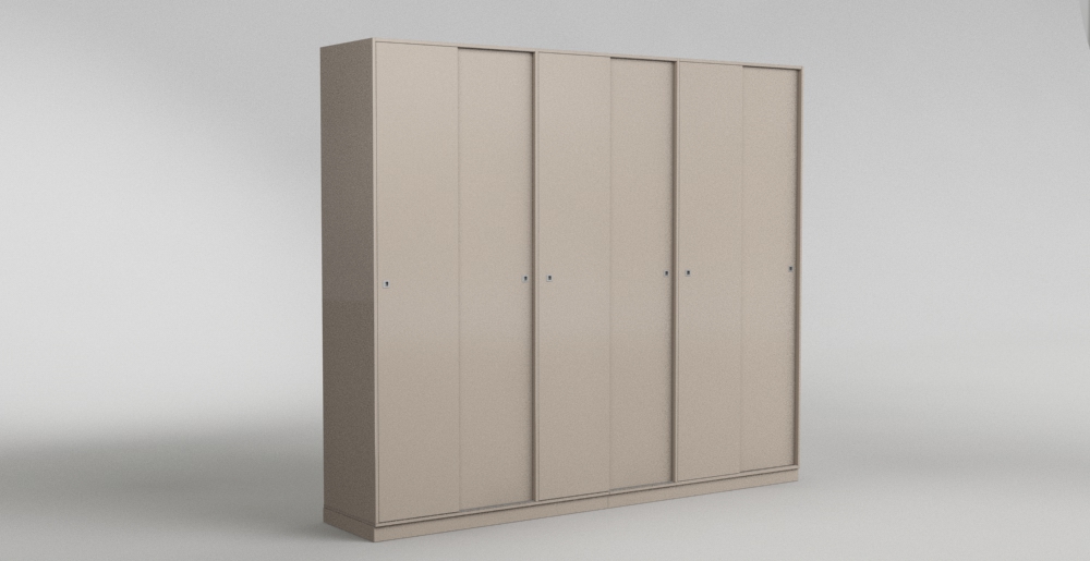 Armoire haute avec 6 portes coulissantes